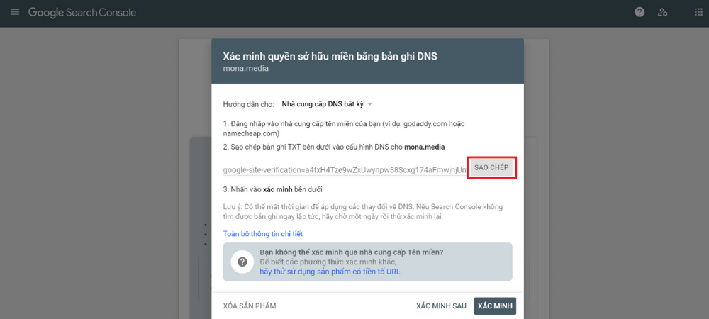 Google Search Console Cách Xác Minh Quyền Sở Hữu Tên Miền