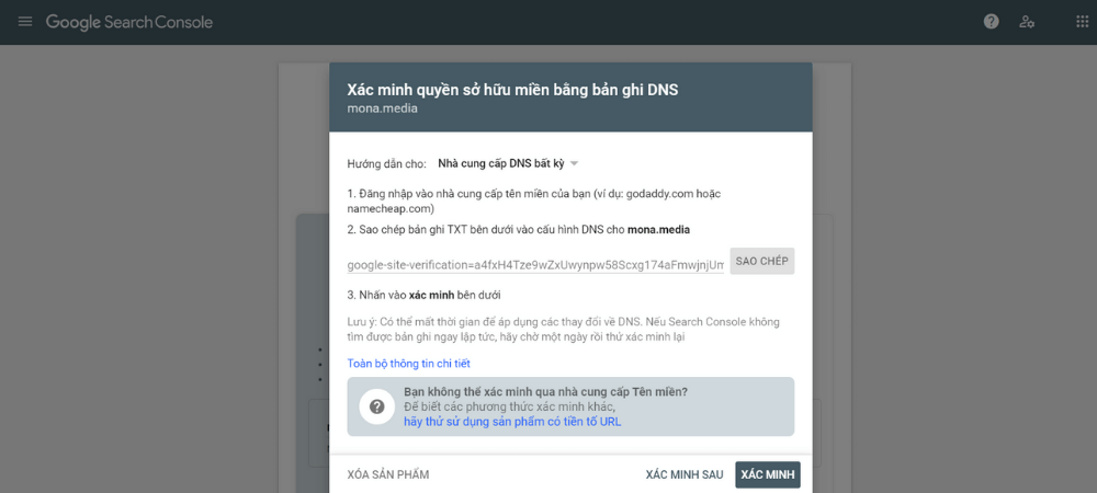 Google Search Console Cách Xác Minh Quyền Sở Hữu Tên Miền