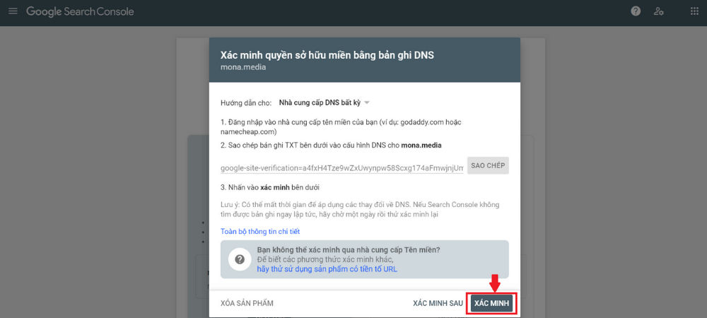 Google Search Console Cách Xác Minh Quyền Sở Hữu Tên Miền