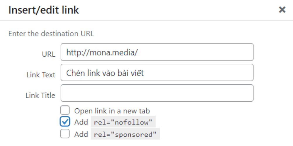Cách thêm Title và thuộc tính Nofollow trong WordPress