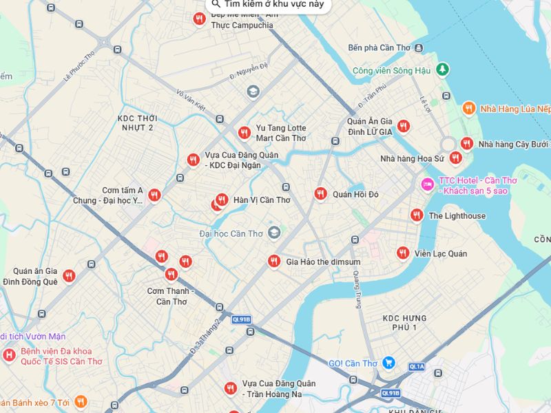 Google Maps Cần Thơ: ghim đúng bến đón khách tour chợ nổi Cái Răng