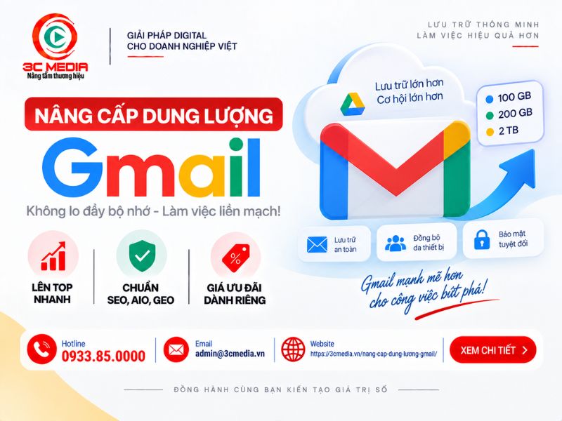 Nâng Cấp Dung Lượng Gmail