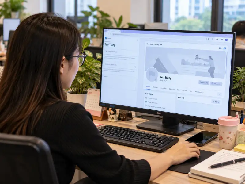Tạo fanpage Facebook trên máy tính tại văn phòng – 3C Media