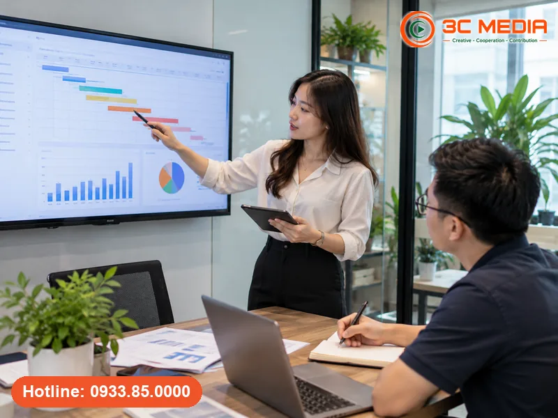Trình bày lộ trình chiến lược SEO trong phòng họp