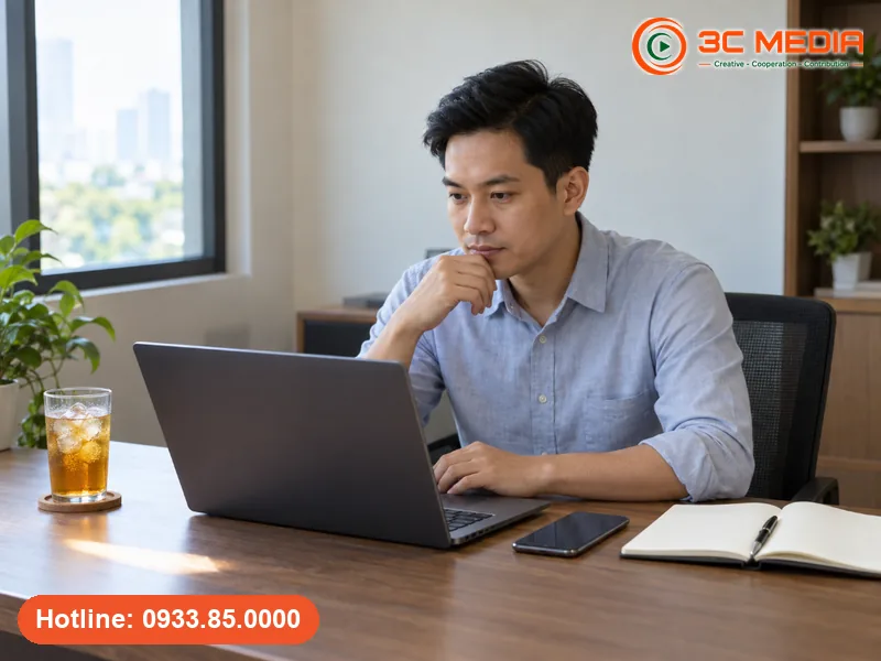 Nhân viên trả lời đánh giá và kiểm tra đề xuất chỉnh sửa trên hồ sơ Google Maps của cửa hàng
