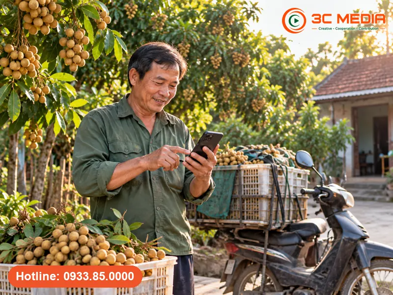Chủ nhà vườn nhãn lồng Phố Hiến, Hưng Yên kiểm tra giờ mở cửa mùa vụ trên Google Maps