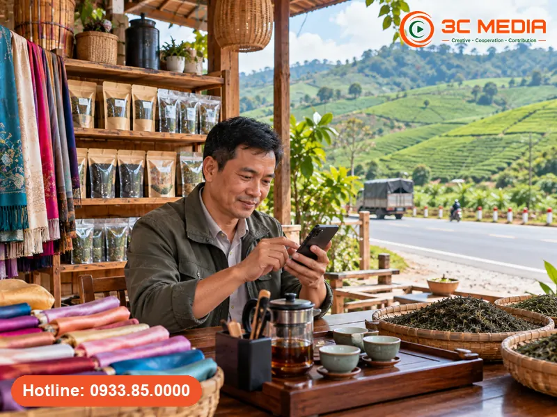 Chủ quầy đặc sản chè và tơ lụa Bảo Lộc, Lâm Đồng cập nhật giờ mở cửa mùa cao điểm trên hồ sơ Google