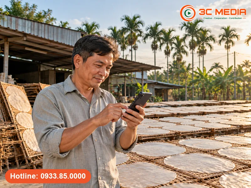 Chủ lò bánh tráng phơi sương Trảng Bàng, Tây Ninh xem vị trí ghim lối vào lò trên Google Maps