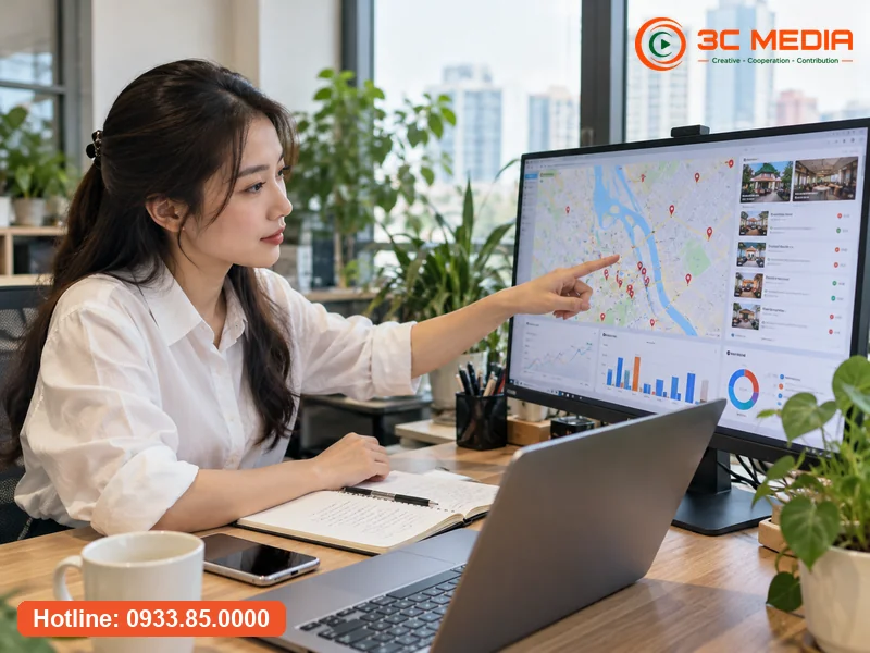 Chuyên viên SEO Map kiểm tra thứ hạng hồ sơ Google Maps