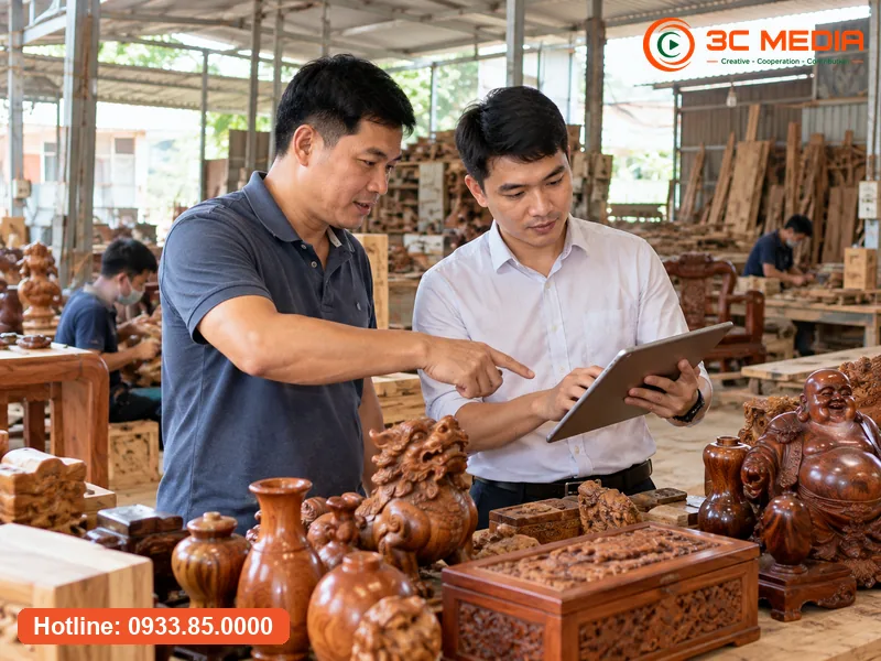 Chủ xưởng ở Bắc Ninh trao đổi kế hoạch SEO website với chuyên viên 3C Media