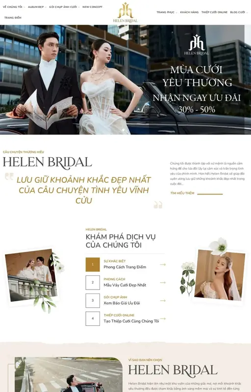 Mẫu web áo cưới 3C Media