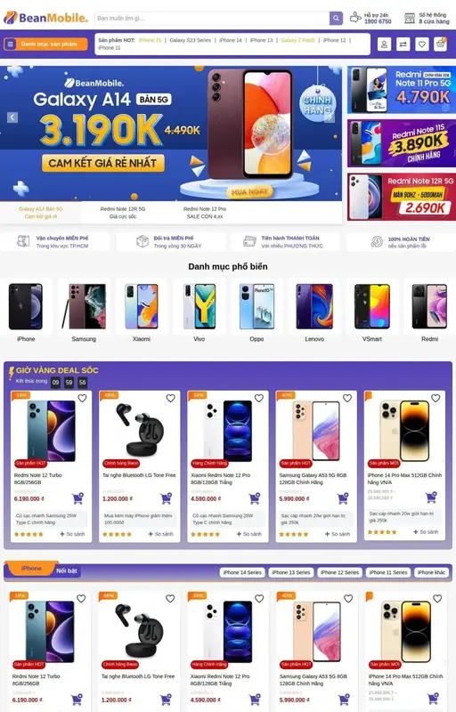Mẫu web bán máy tính 3C Media