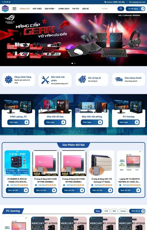 Mẫu web bán máy tính mẫu 2 3C Media