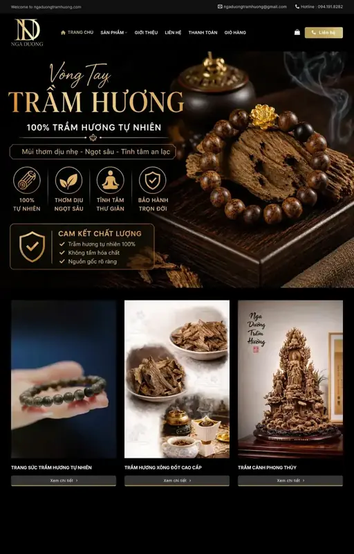 Mẫu web bán trầm hương 3C Media
