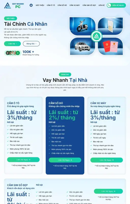 Mẫu web cầm đồ 3C Media