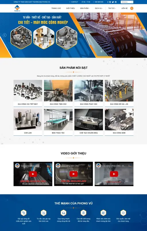 Mẫu web cơ khí cnc 3C Media