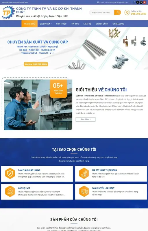 Mẫu web công ty vật tư 3C Media