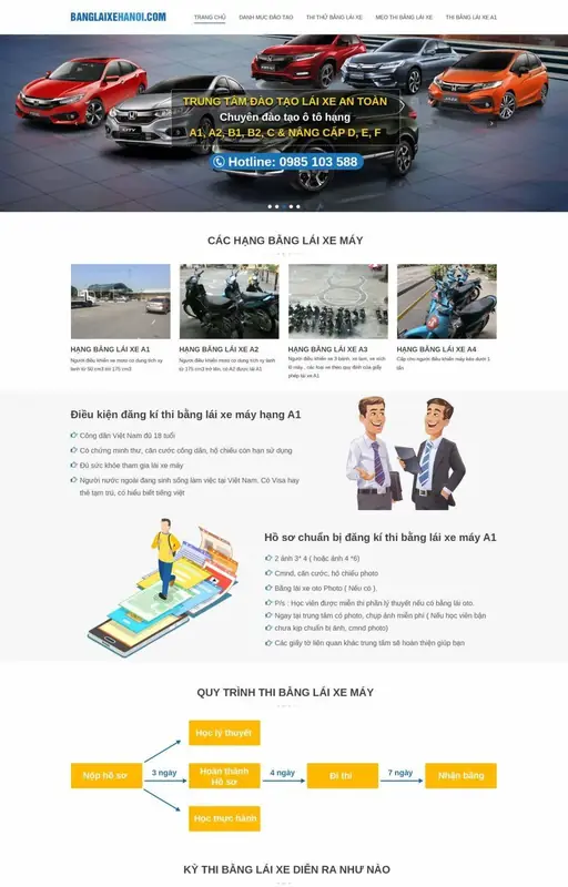 Mẫu web dạy lái xe ô tô 3C Media