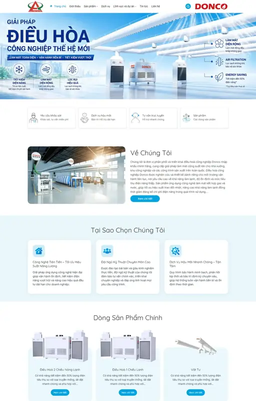 Mẫu web điều hòa công nghiệp 3C Media