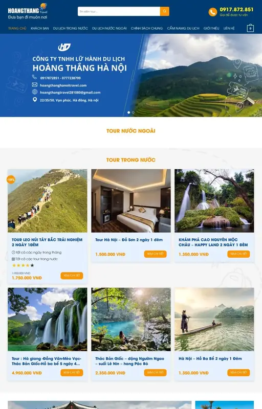 Mẫu web du lịch lữ hành 3C Media