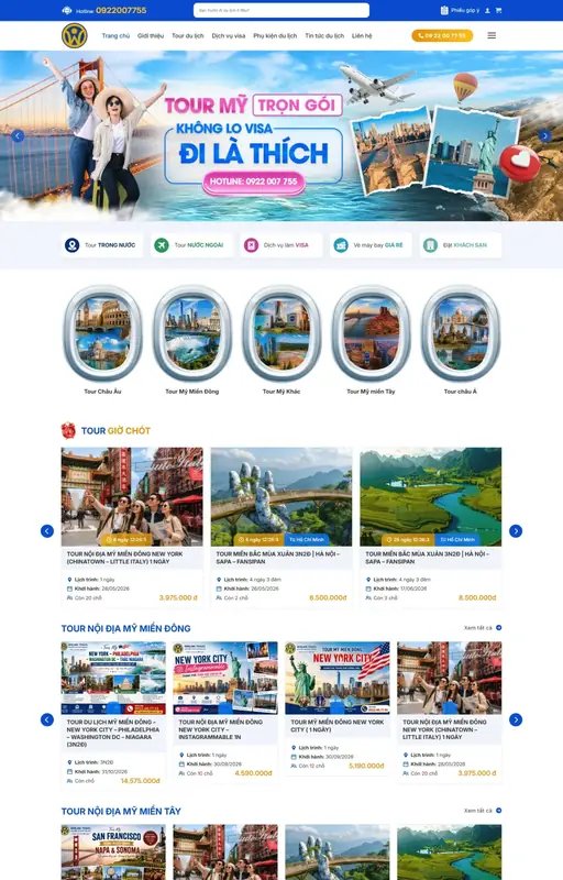 Mẫu web du lịch tour 3C Media