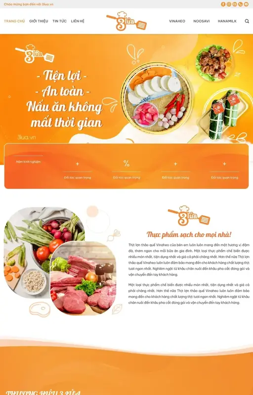 Mẫu web gạo đặc sản 3C Media