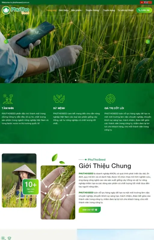 Mẫu web hạt giống nông sản 3C Media