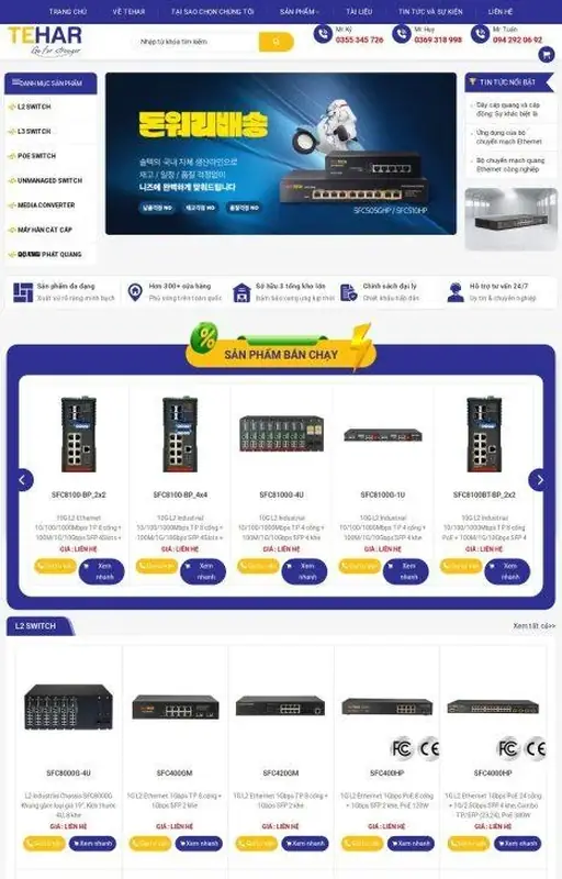 Mẫu web linh kiện máy chủ 3C Media