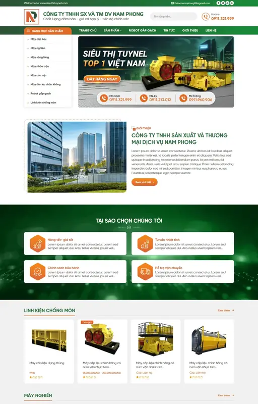 Mẫu web máy sản xuất 3C Media