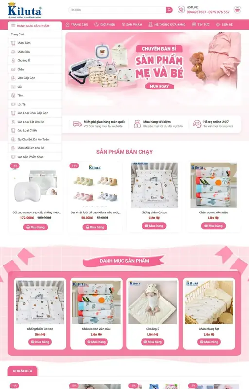 Mẫu web mẹ và bé 3C Media