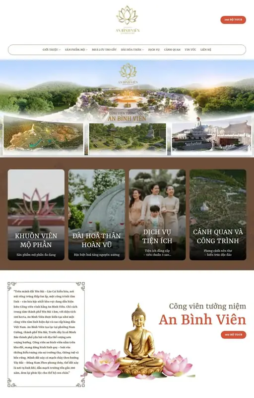 Mẫu web nghĩa trang công viên 3C Media