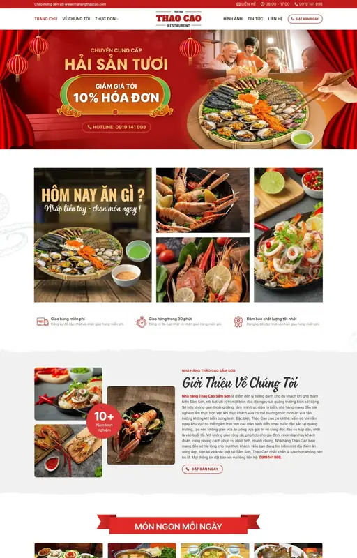 Mẫu web nhà hàng 3C Media