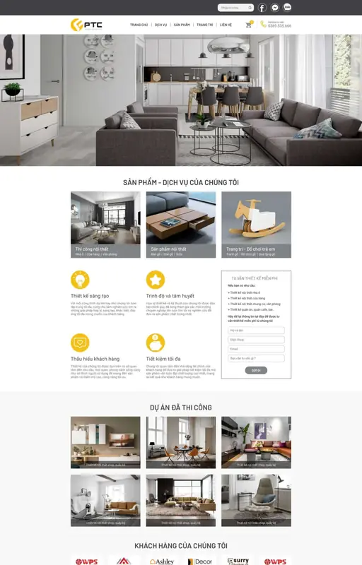 Mẫu web nội thất 3C Media