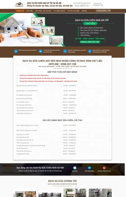 Mẫu web sửa chữa nhà 3C Media