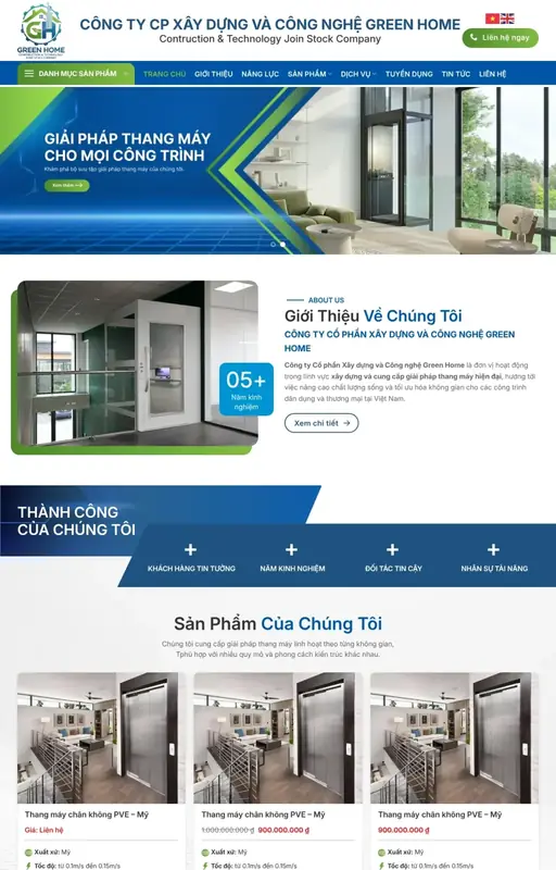 Mẫu web thang máy 3C Media