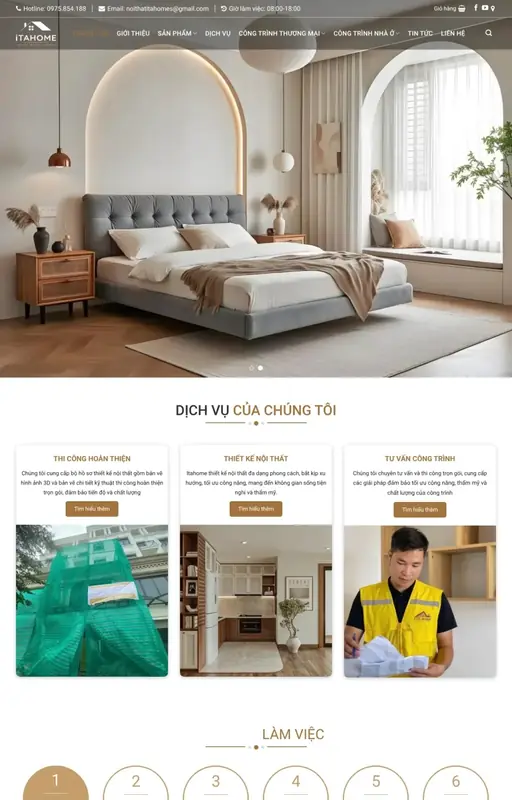 Mẫu web thi công nội thất 3C Media