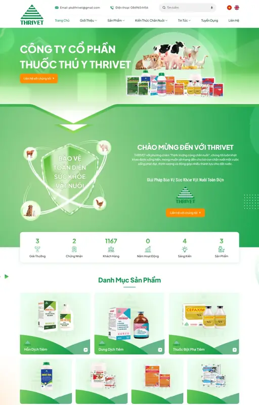 Mẫu web thú y 3C Media