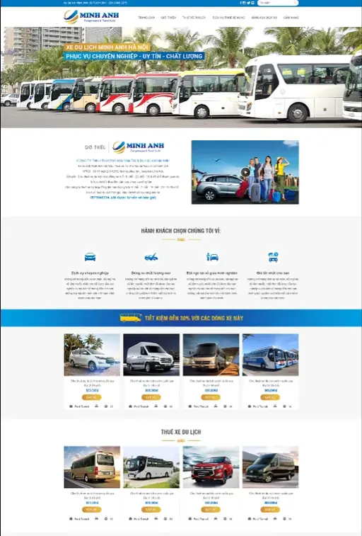 Mẫu web thuê xe du lịch 3C Media