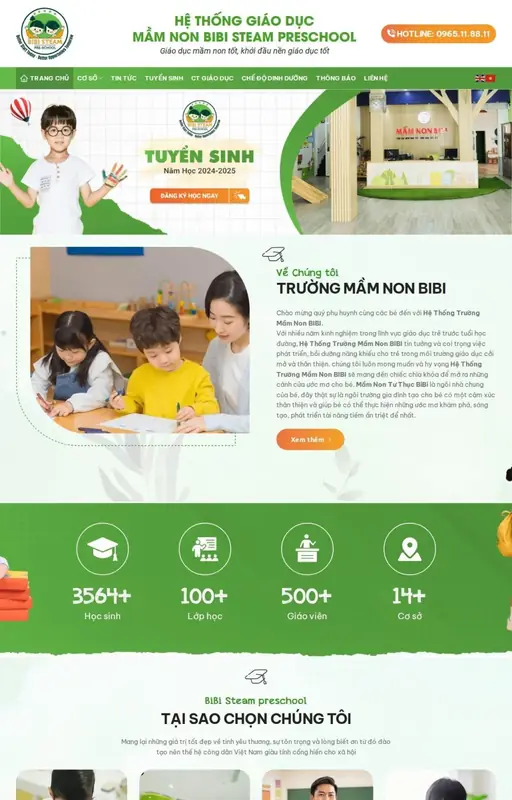 Mẫu web trường mầm non 3C Media
