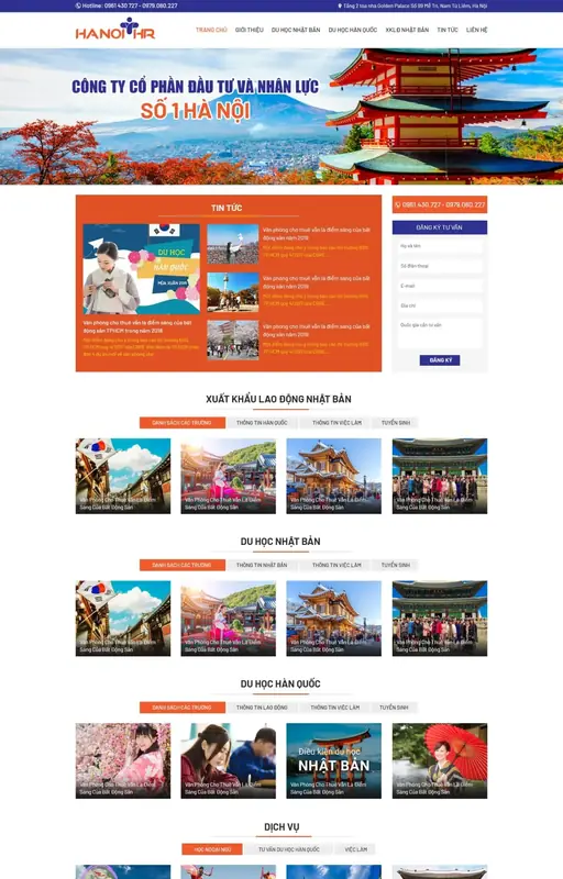 Mẫu web tư vấn du học 3C Media
