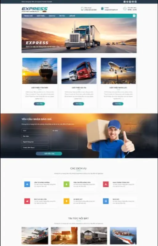 Mẫu web vận chuyển hàng hóa 3C Media