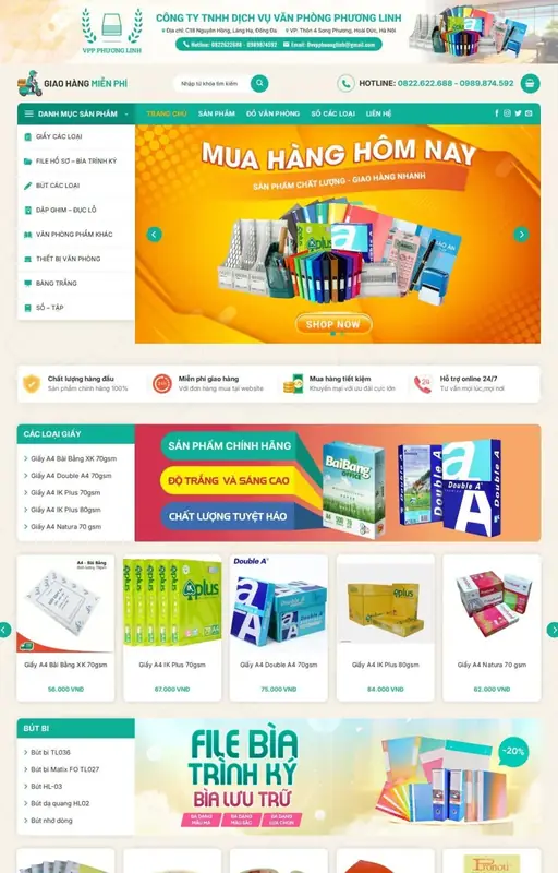 Mẫu web văn phòng phẩm 3C Media