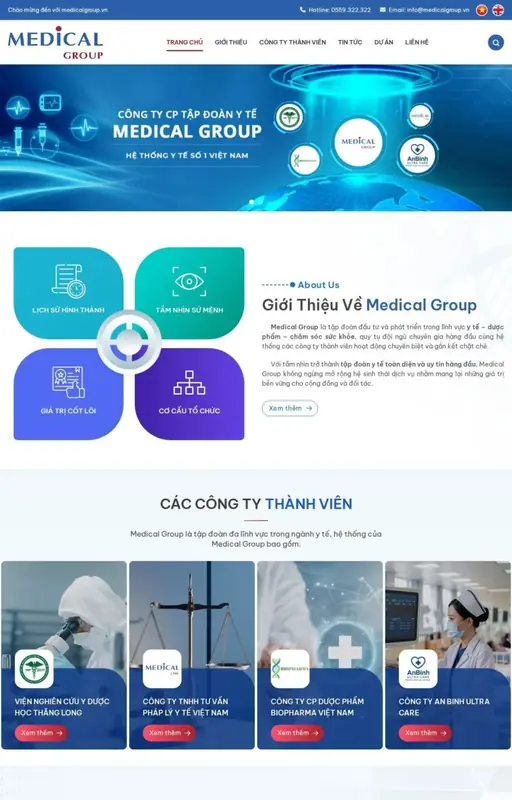 Mẫu web y tế chuẩn seo 3C Media