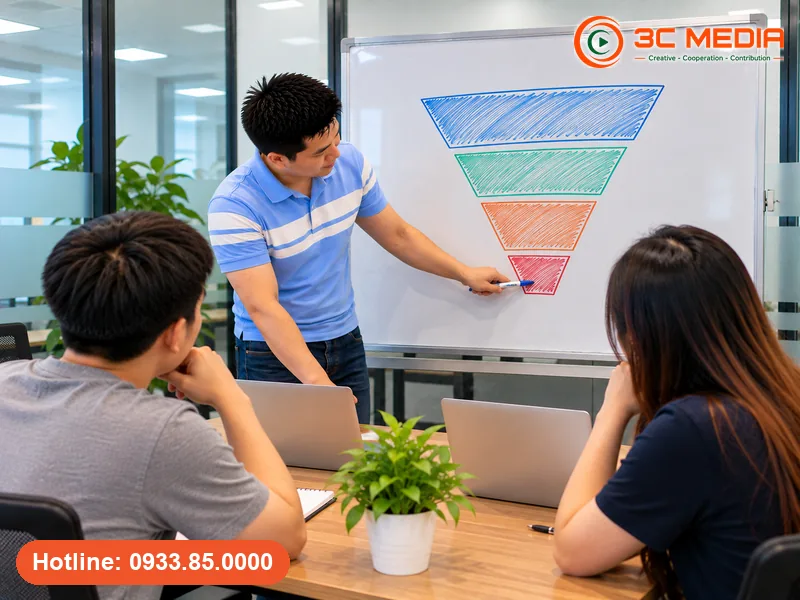 Phễu chỉ số từ lượt hiển thị đến chuyển đổi trong SEO