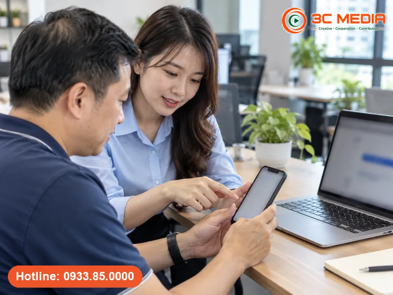 Tư vấn viên hướng dẫn khách bật xác thực hai lớp khi mua tài khoản ChatGPT