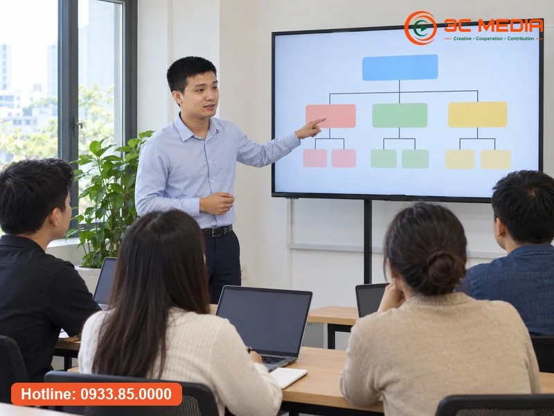 Giảng viên giải thích sơ đồ Silo website cho học viên SEO
