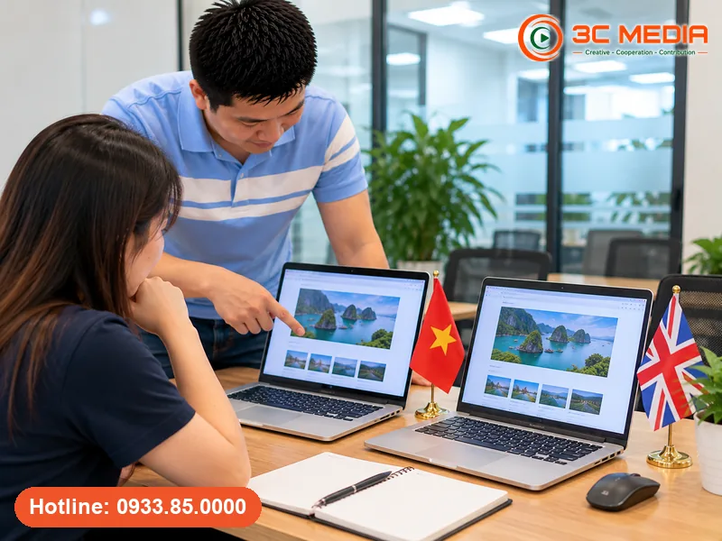 Hai phiên bản tiếng Việt và tiếng Anh của cùng một trang web